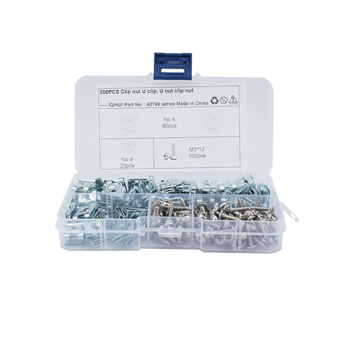 200Pcs U Nuts Clips Screws Speed Fasteners Interior Moulding Trim Panels Kit