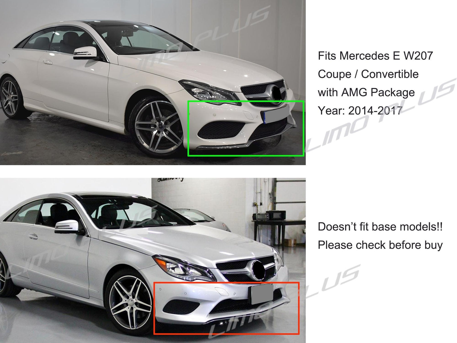 for CHRome front lip molding trim for Mercedes w207 C207 E400 E550 AMG Coupe 14-17- v