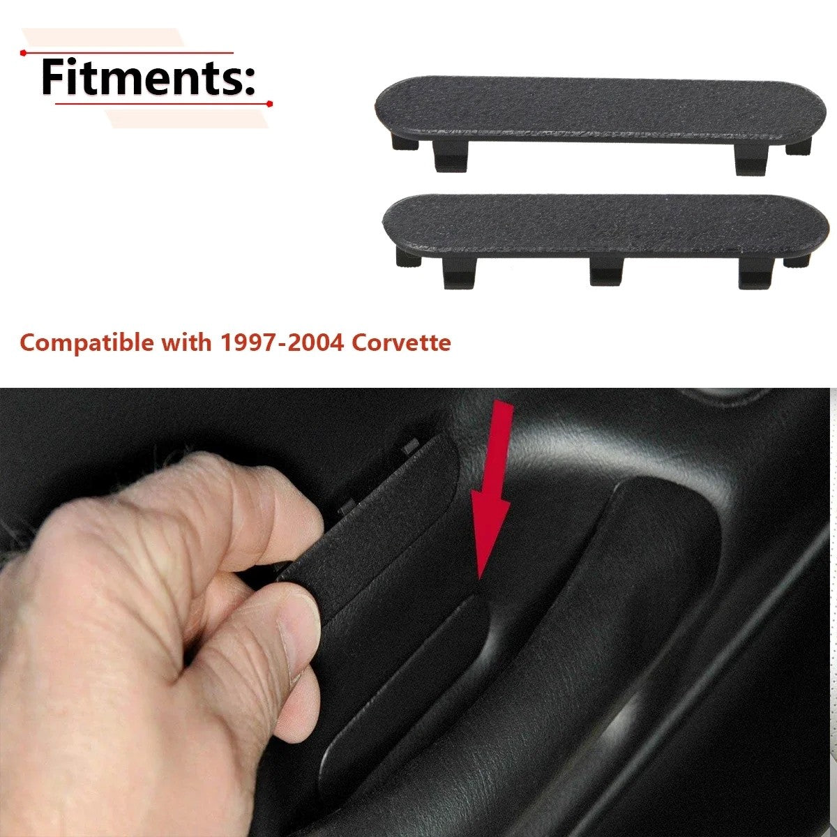 New Black Door Handle Plug Access Covers For Chevy for Corvette C5 1 Pair 1997-2004 Q