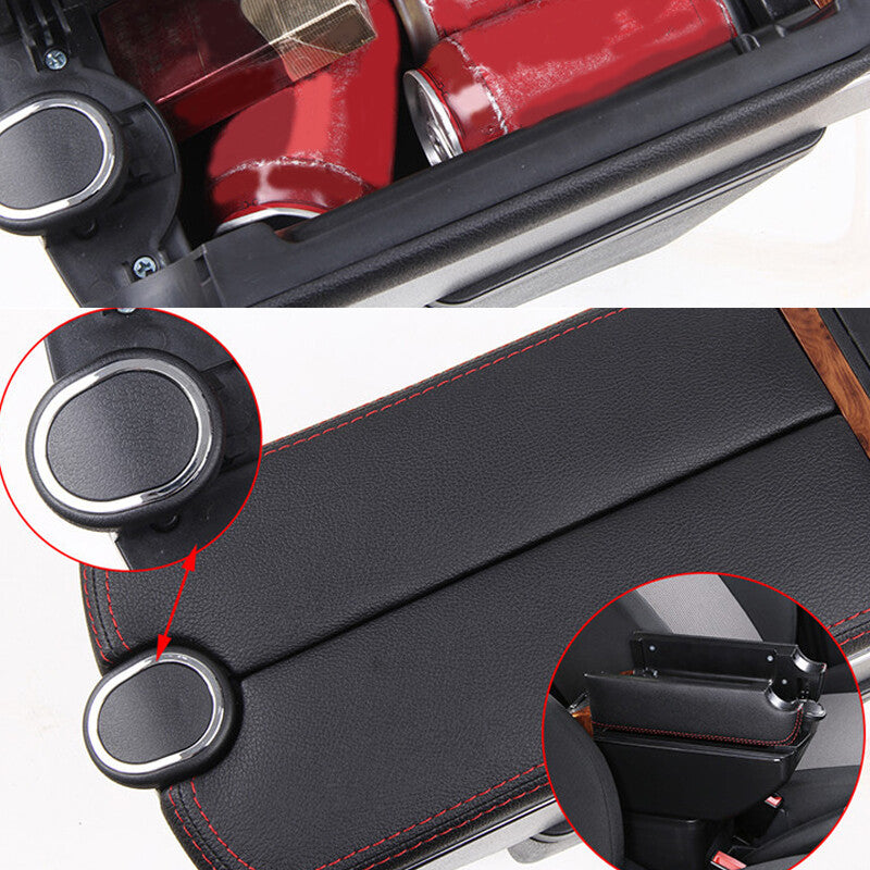 Black armrest box, double-layer car interior storage center console, 7 USB ashtray - n
