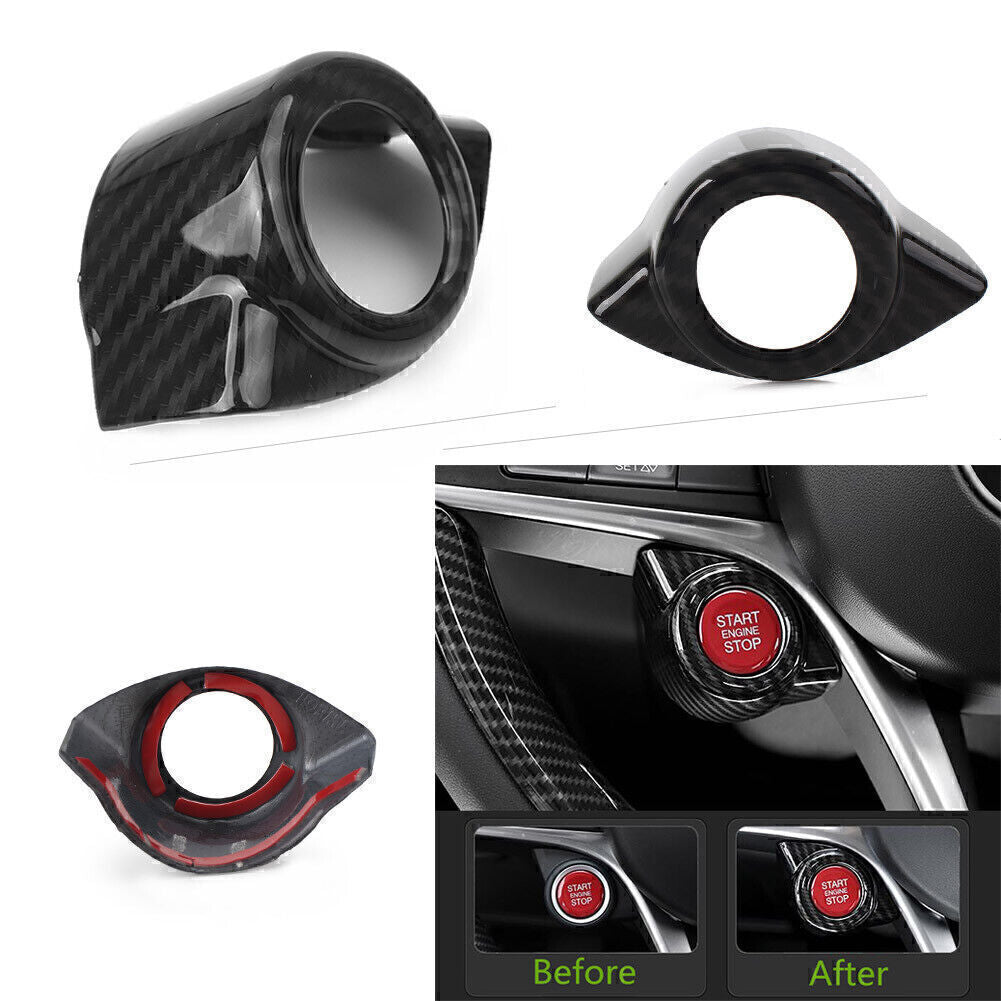 Fit for Alfa Romeo Giulia 2017 2018 Carbon Fiber Look Engine Start Stop Button Cover