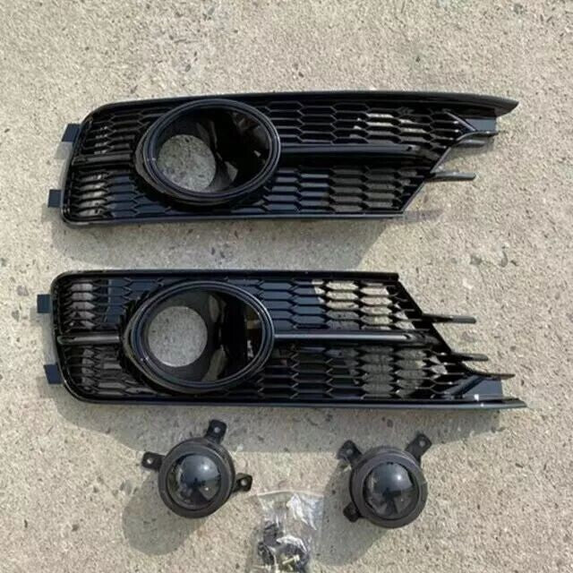 for Audi A6 S6 16-18 Fog Light Grill Front Lower Grille Cover Black W/ACC Black