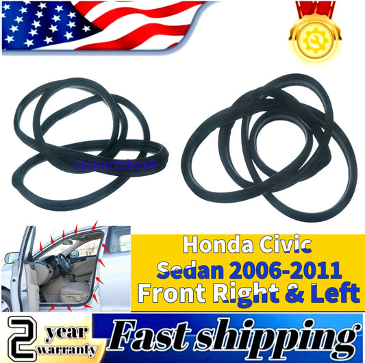 Front left and right side weatherstrip seals for Honda for Civic sedans 2006-2011