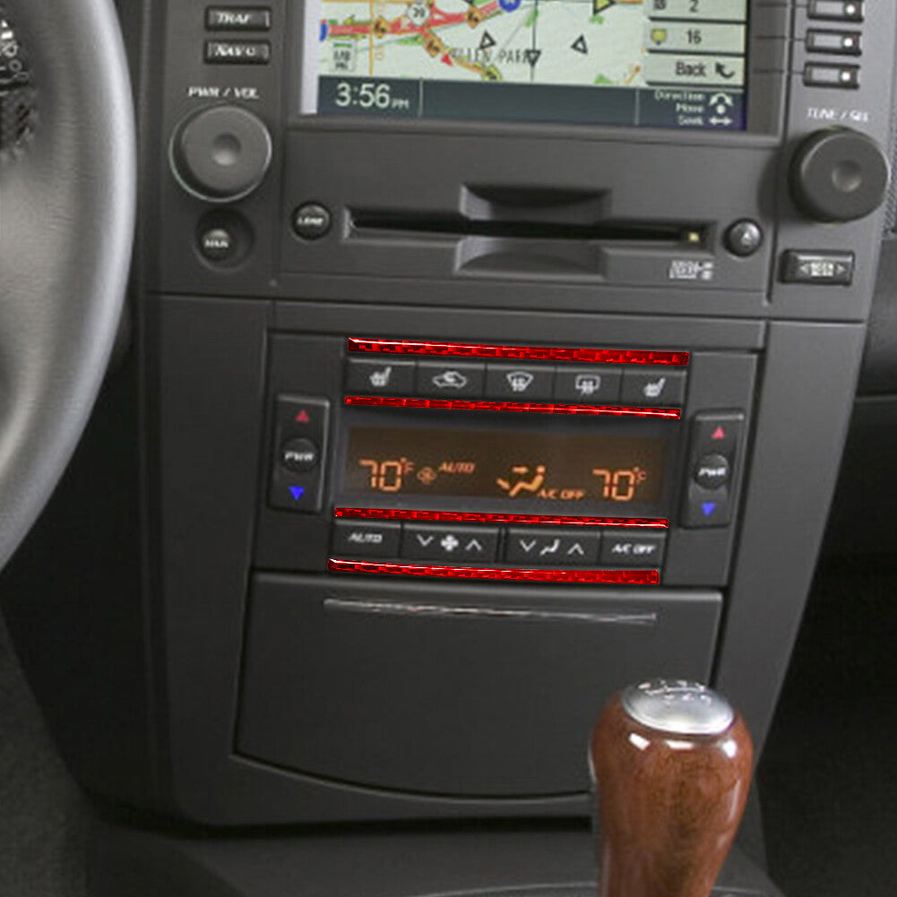 Red Carbon Fiber Climate Control Outer Frame Trim for Jeep for Wrangler 2007-2010 v