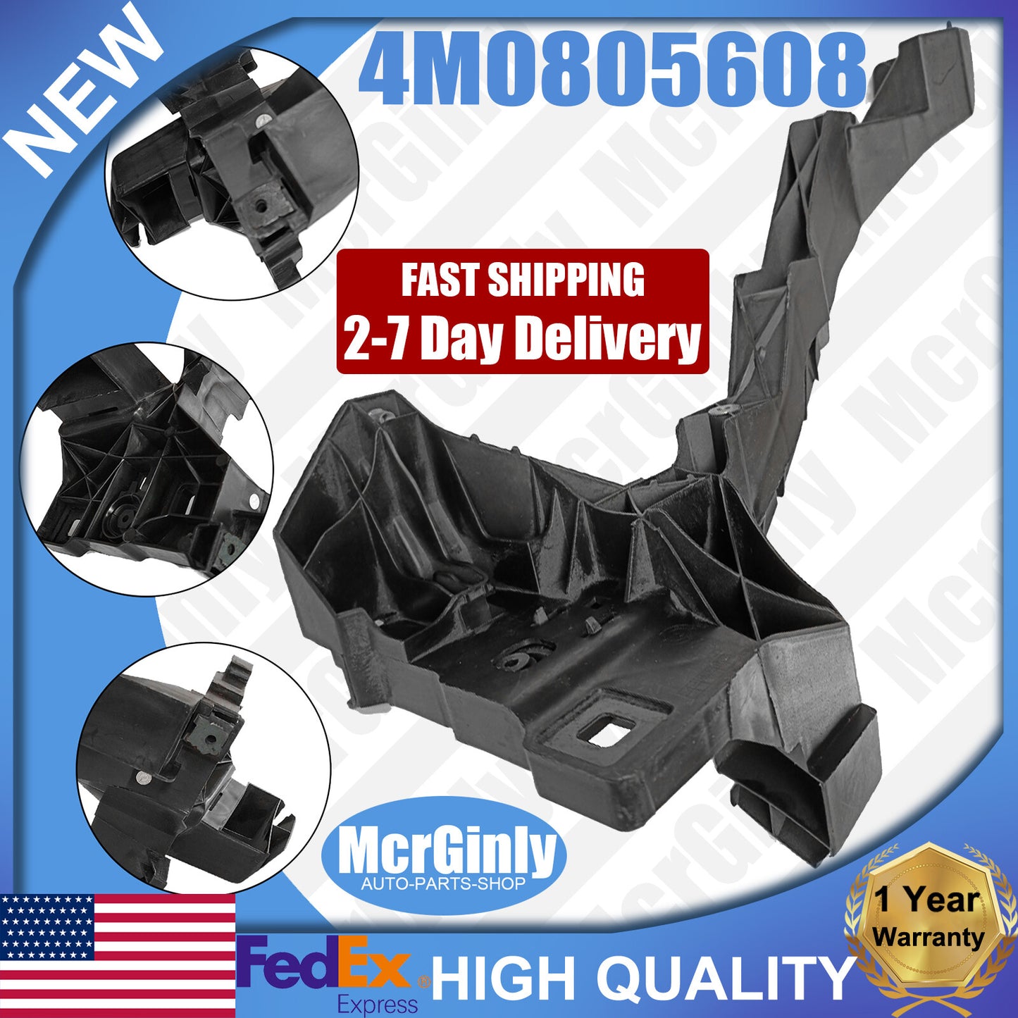 Applicable to for Audi 2016 Q7, 2017-2019 right front bumper headlight main bracket #4M0805608- n