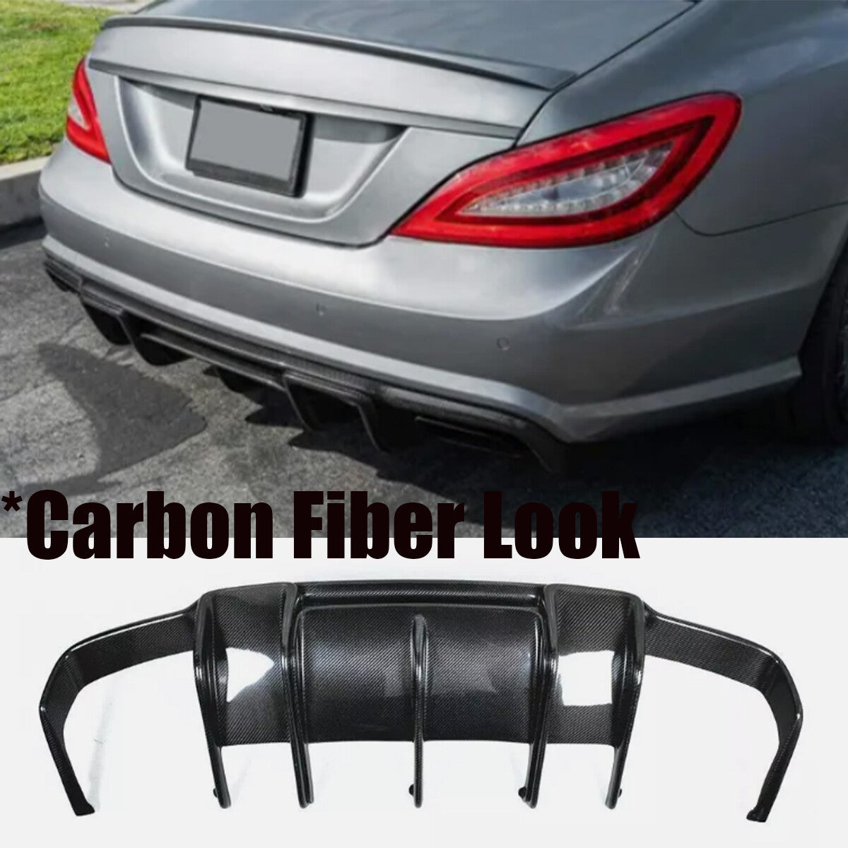 Carbon Fiber Rear Bumper Diffuser Lip For CLS Class W218 CLS63 AMG n
