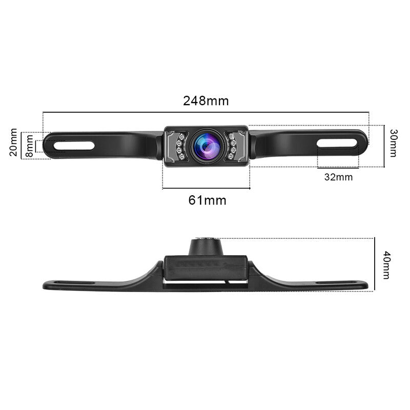 Car backup camera, rearview, reverse license plate, infrared night vision, waterproof, 30W - n
