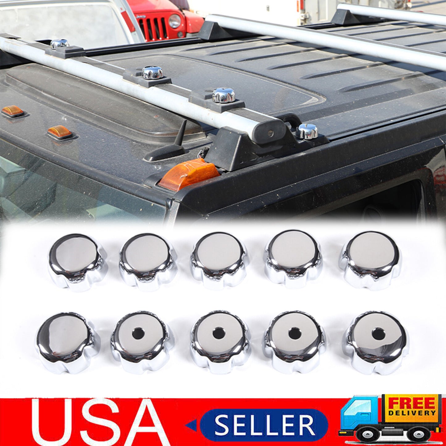 10-Piece Pack Silver Roof Rack Top Cover Protector for Hummer H2 (2003-09-)