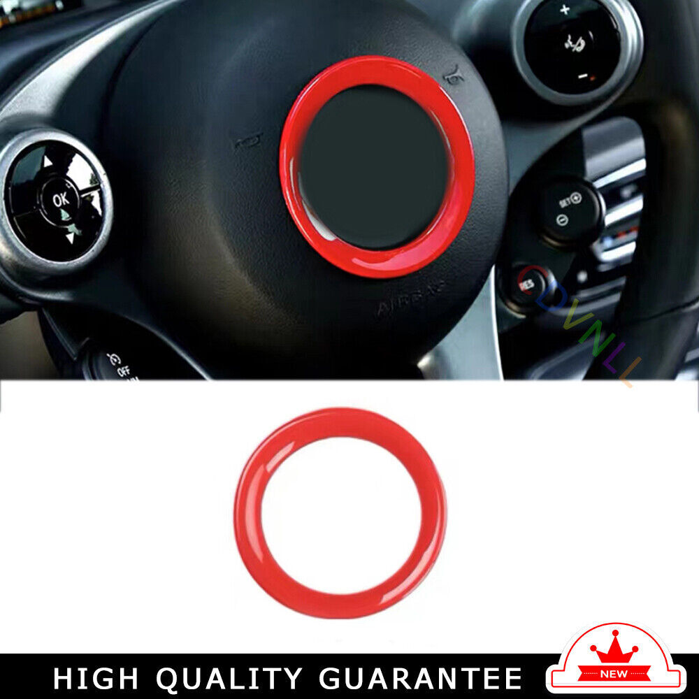 Car Steering Wheel Sticker Cover Trim for Mercedes-Benz for SMART 15-2018 Bright Red