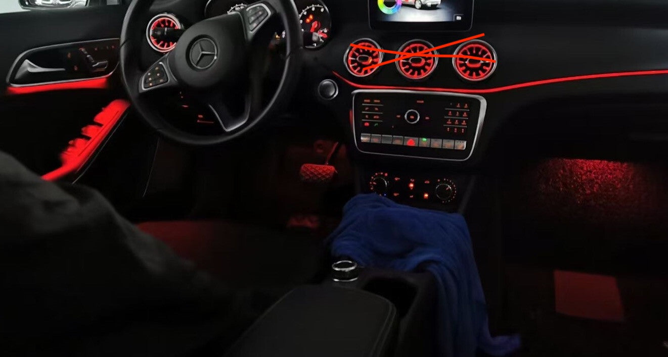 Retrofit Illuminated 12 color LED Ambient light for Mercedes GLA X156 2014-2019 v