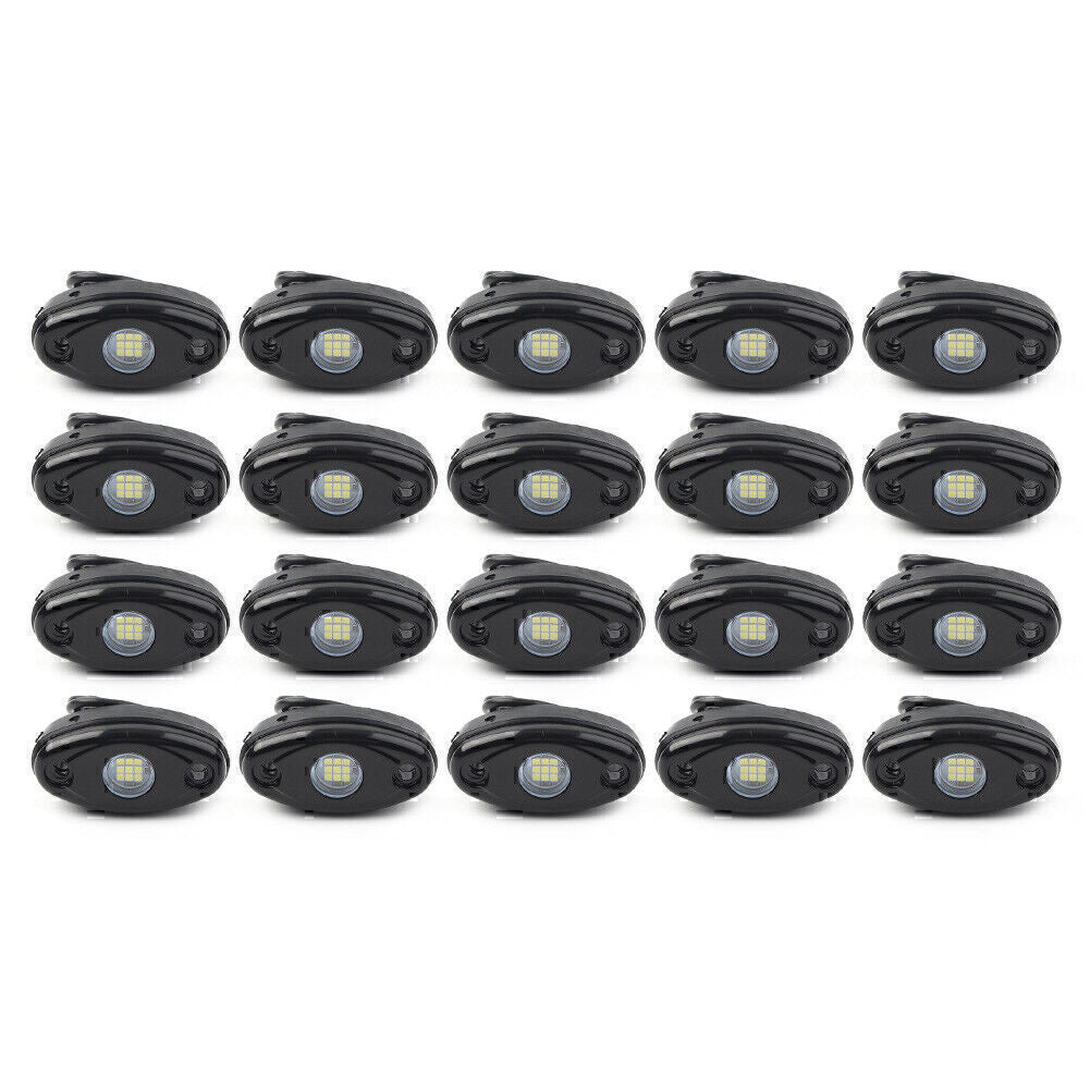 20Pod 9W White LED Rock Light for Jeep ATV SUV Offroad Truck Boat Underbody Lamp