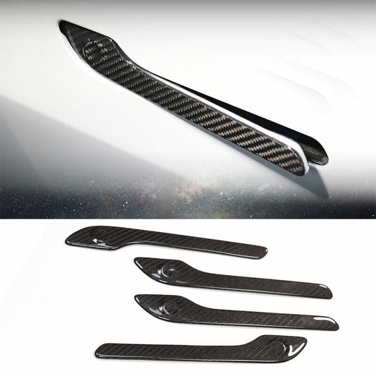 Carbon Fiber Exterior Side Door Handle Cover trim 4x for Tesla Model 3 2017-2023