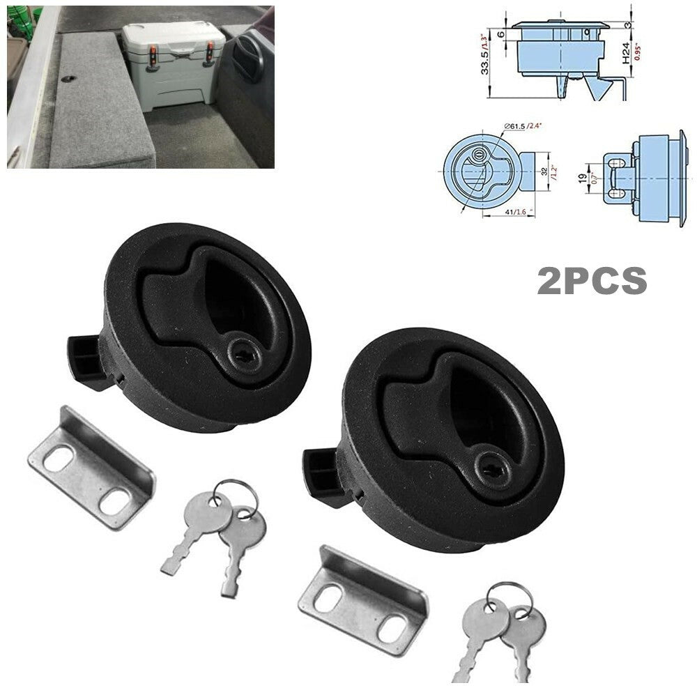 2-inch punch-pull grand slam latch, round latch suitable for RVs, boat decks, 1/4-inch door cabinets - n