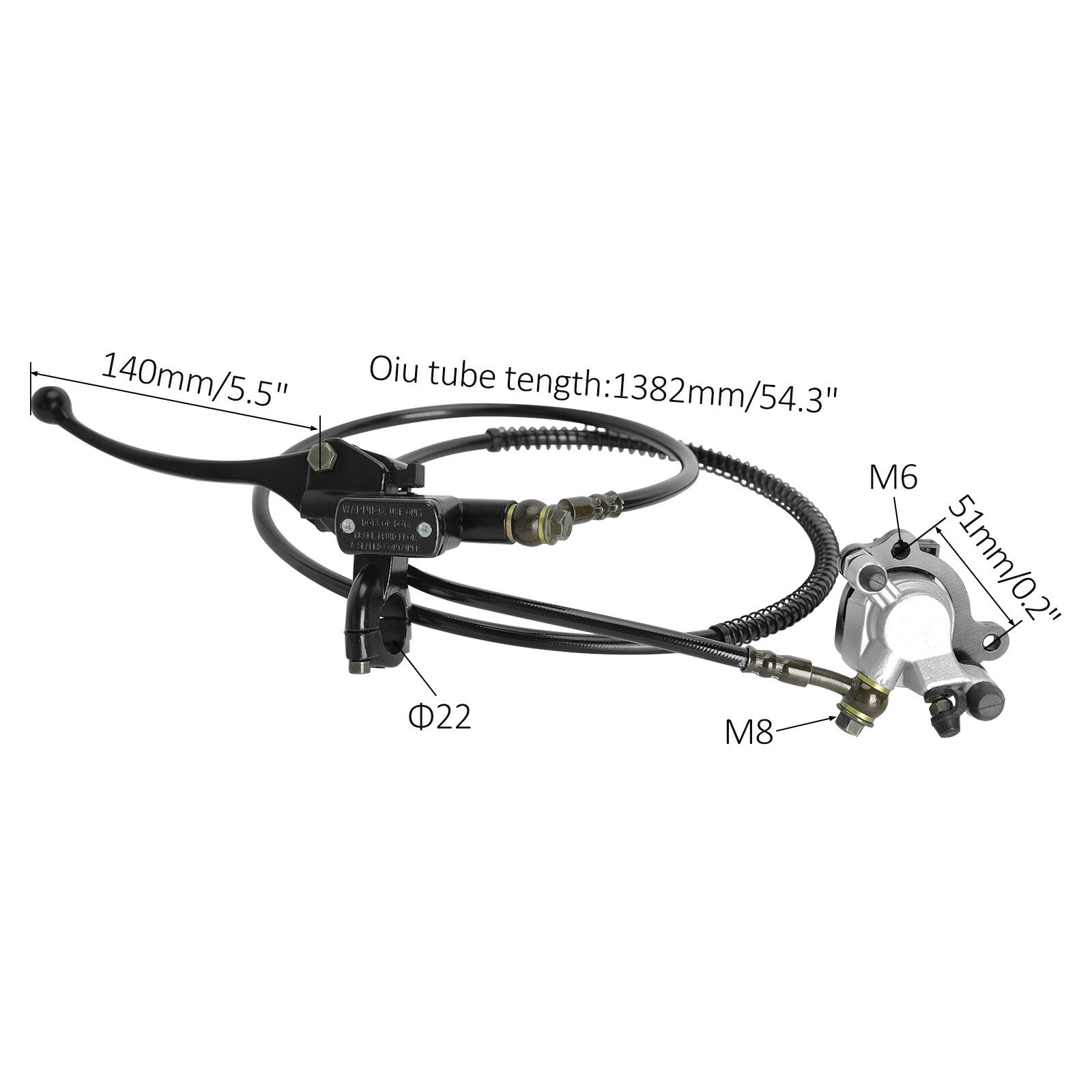 Left front Hydrauclic disc brake caliper assembly for pocket motocross bikes