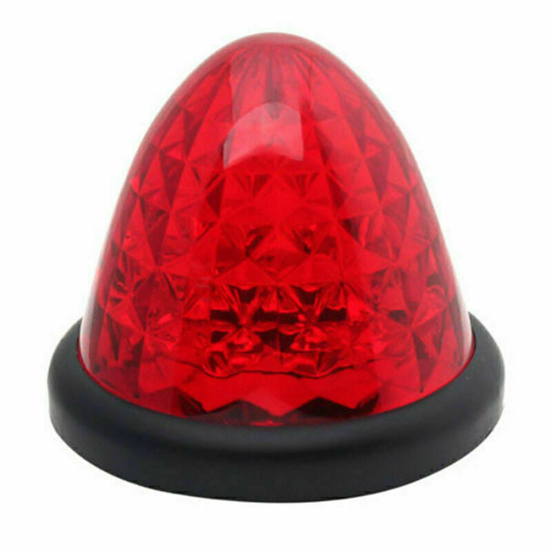 12 Red Round LED Side Marker Beehive Cone Lights for Peterbilt Truck Trailer 24V