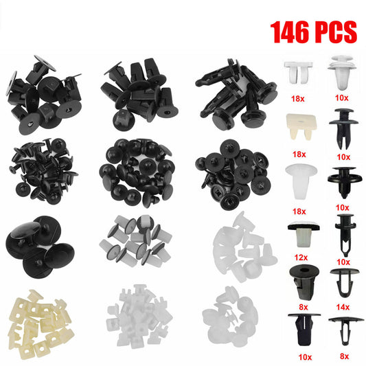 146Pcs Car Door Hood Bumper Trim Panel Clips Body Retainer Fender Set for Toyota
