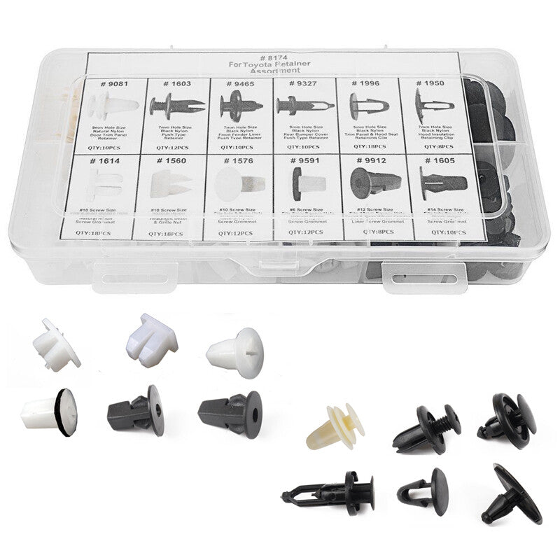 146PCS/Box Door Fender Hood Bumper Side Skirt Clip Body Retainer Assortment v