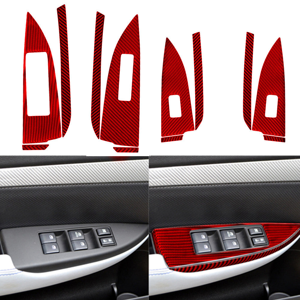 3X Red Carbon Fiber Multimedia Console Frame Cover Trim for Chrysler 200 2015-17 v