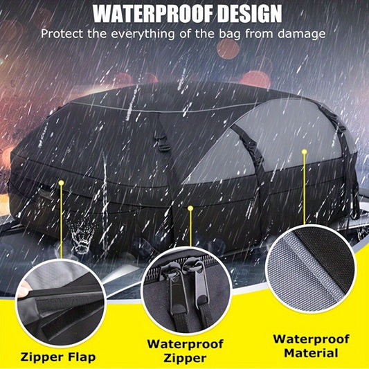 Car 60D Roof Cargo Handbags, Waterproof Heavy Duty Roof Bags, US Stock - n
