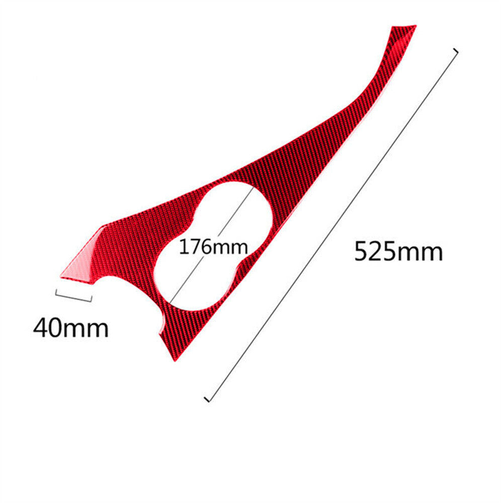 Red Carbon Fiber Water Cup Holder Panel Trim Cover for Infiniti Q50 Q60 2014-22