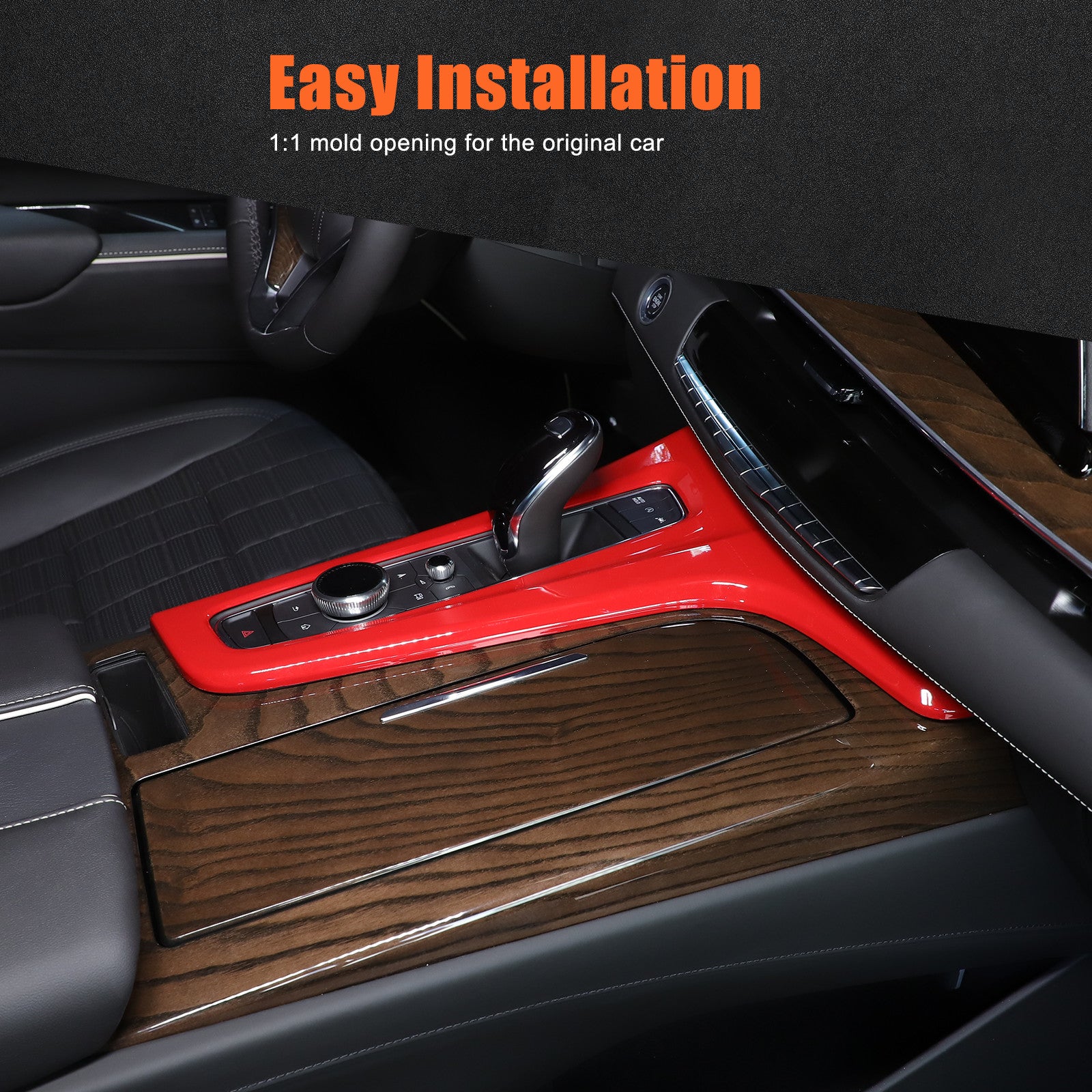 Smooth black gear shift track frame cover decoration suitable for Tundra 2014-2021 - v