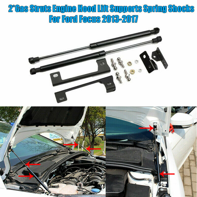 2pcs Engine Hood Lift Support Shock Strut Damper Set for Ford Focus 13-17 AT