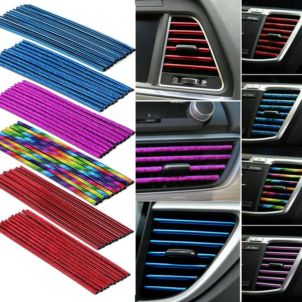 10X Car Auto Accessories Decoration Air Conditioner Air Outlet Strip Universal Q