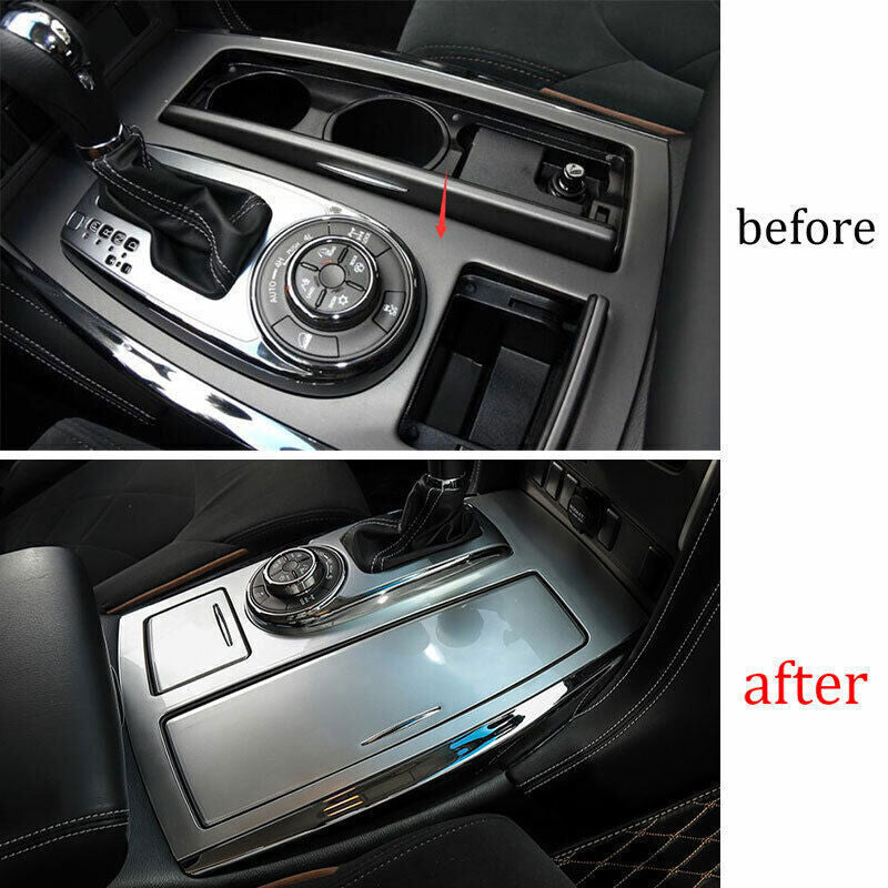 3P Gear Box ShiftCup Holder Panel Trim Matte Silver for Nissan Armada 2017-2020