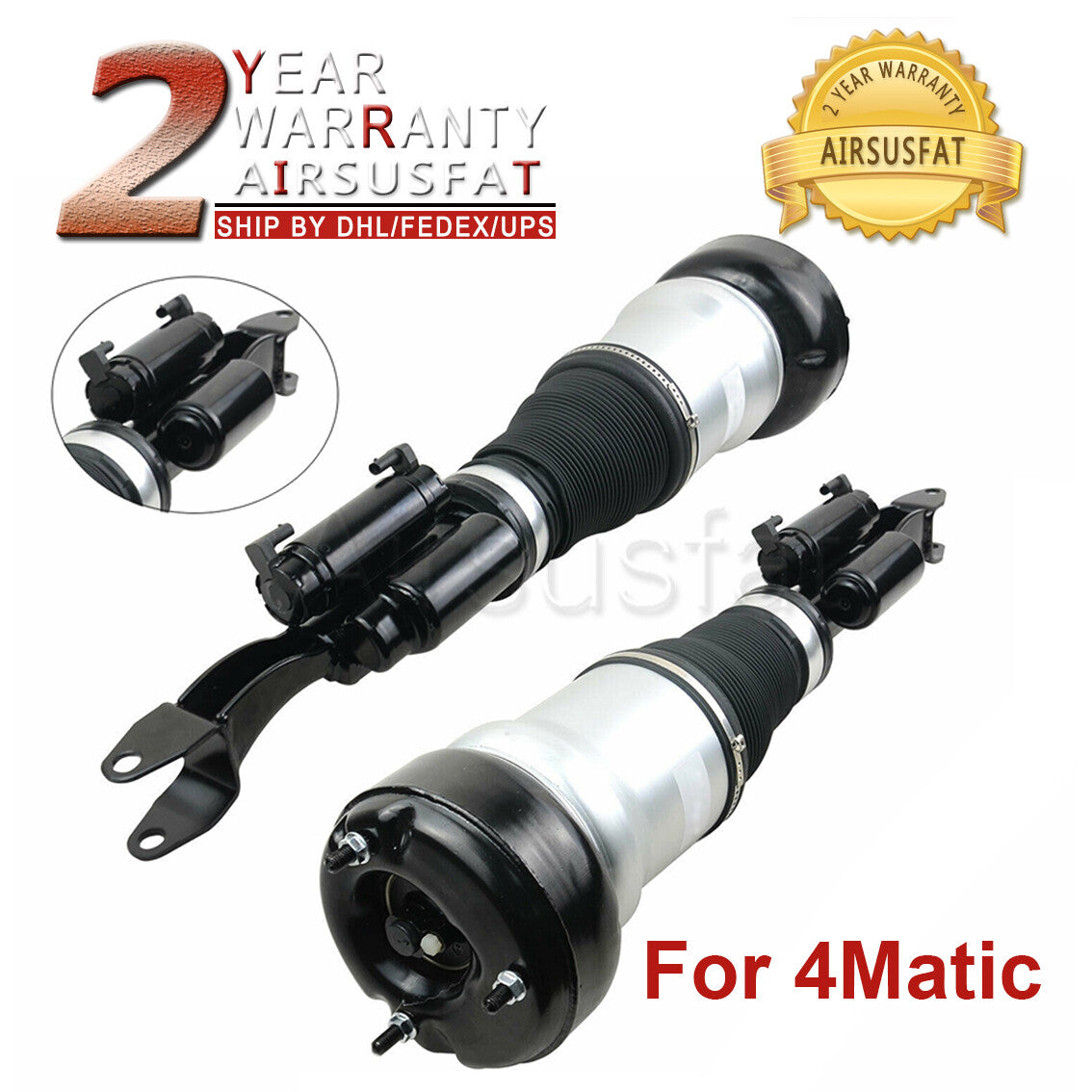 2X Front R+L Air Suspension Strut Shock for Mercedes W222 S350 4Matic 2223202200