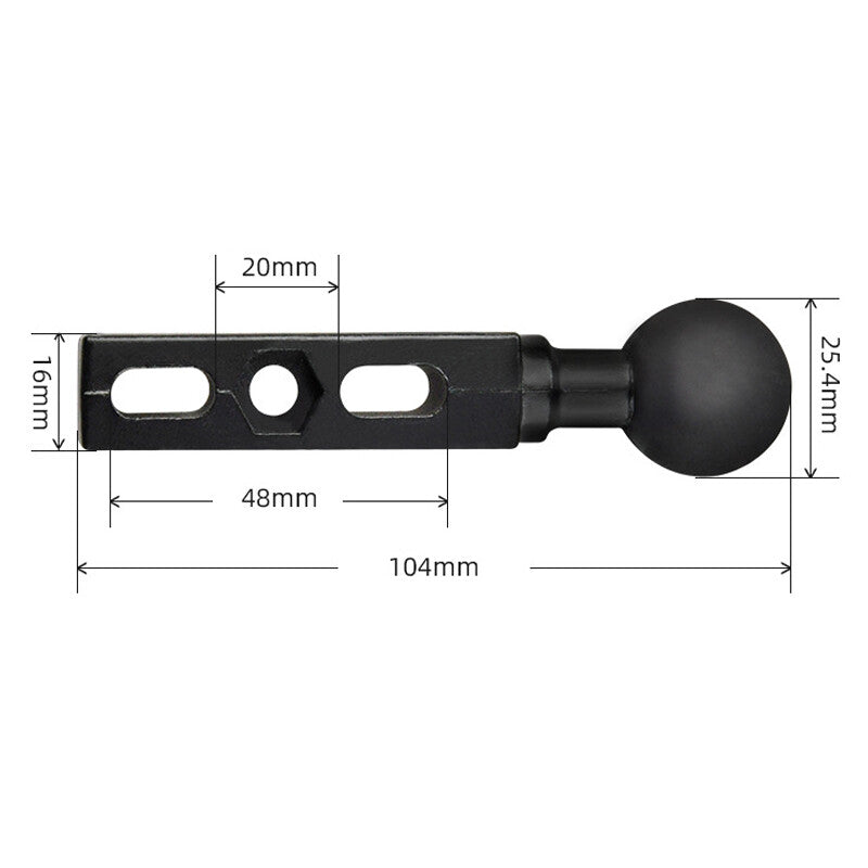 Motorcycle handlebar clip GPS mount base bicycle double bracket rubber ball - n