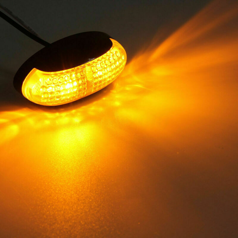 10x Amber 4 LED Side Clearance Marker Light Car Truck Tail Trailer Lamp 12V-24V