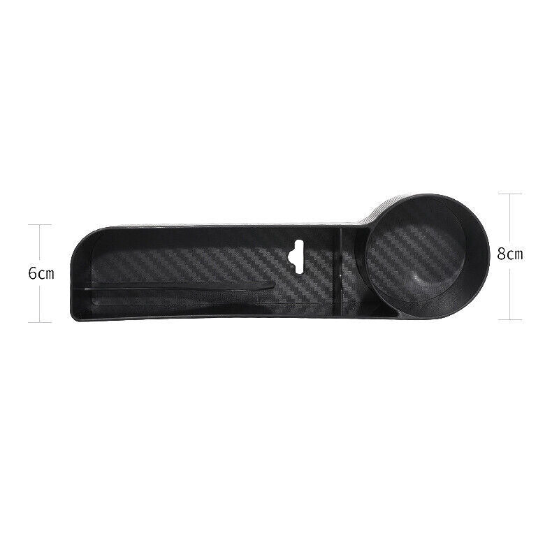 2-Piece Car Driver's for Seat Side Storage Box Capture Storage Bag Bracket Carbon Fiber - n