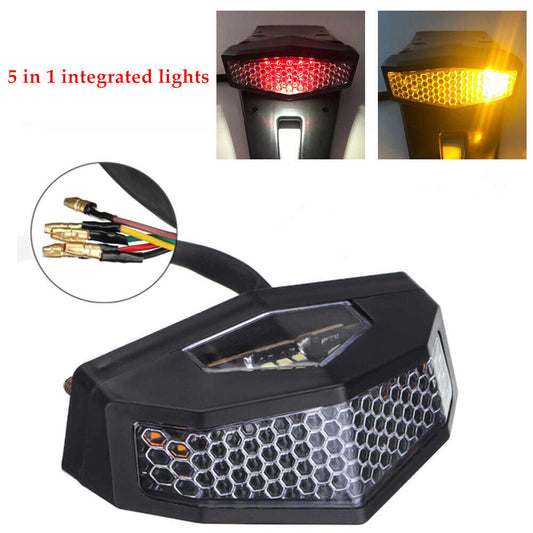 LED Motorcycle Turn Signals Tail Light Cafe Racer Fender Brake License Plate v
