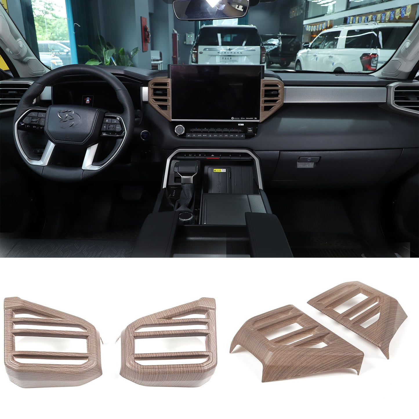 Pearwood dashboard ventilator cover trim kit for Tundra 2022 - 2024 (4 pieces) n