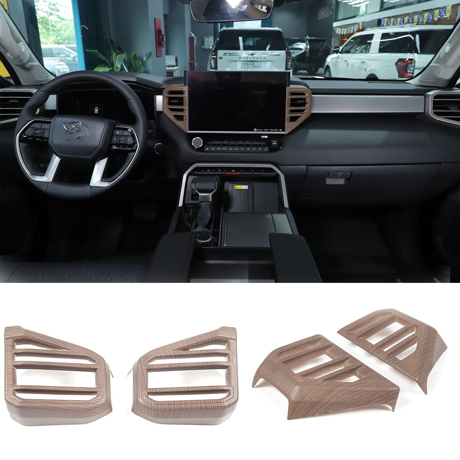 Pearwood dashboard ventilator cover trim kit for Tundra 2022 - 2024 (4 pieces) n