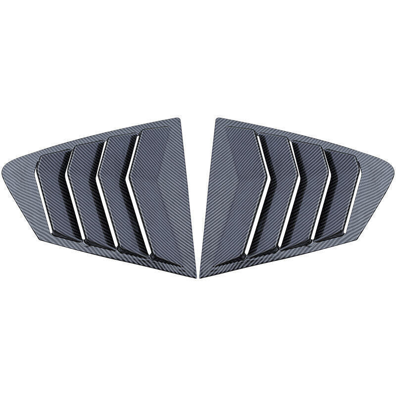 2X Carbon Fiber Rear Window Louvers Shutters Trims for Mazda 3 Axela Sedan 19-23