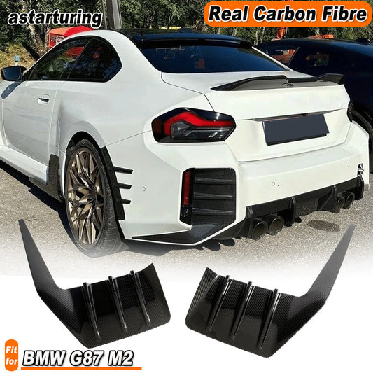 For BWM M2 G87 2022+ Dry Carbon Fiber Rear Bumper Side Vent C Blade Trim Canards