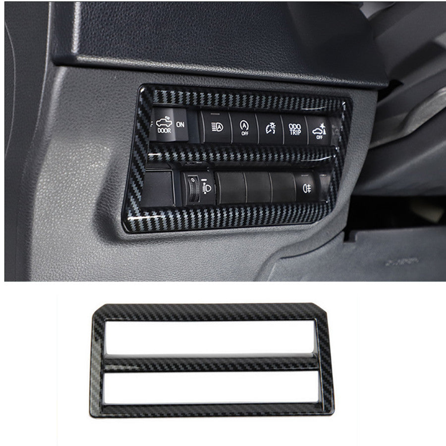 For Tundra 2022 2023 Carbon Fiber Headlight Switch Button Frame Trim 1pc v