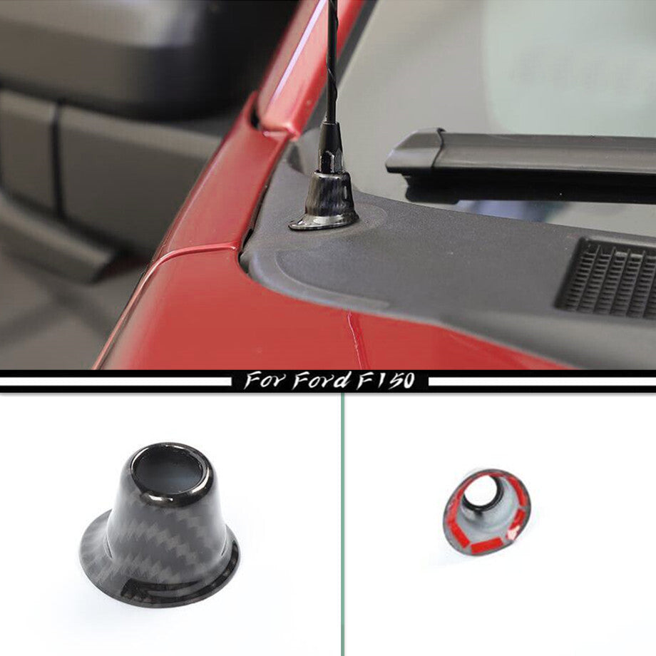 For 2021-2023 F150 Carbon Fiber Radio Antenna Base Cover Trim Decor v