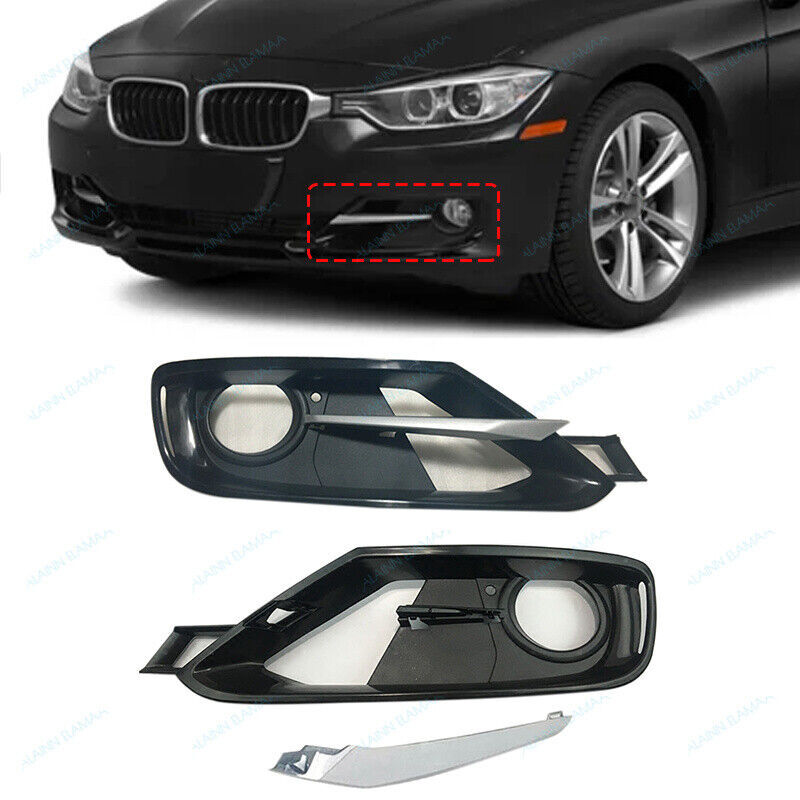 4pcs Front Bumper Fog Driving Light Grille Trim Fit for BMW 3 F30 F35 2013-2015