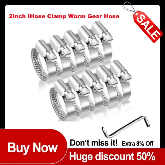 10 x 2 inch Stainless Steel Worm Gear Drive Hose Clamp Turbine Intake Silicone
