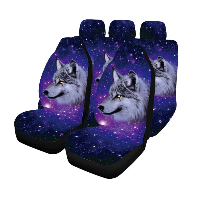 3D Wolf Car for Seat Covers Polyester Protector Breathable Auto Interior Accessories