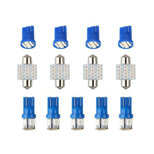 13x Blue LED Light Interior Package Kit For Dome Map License Plate Lamp Bulbs Q