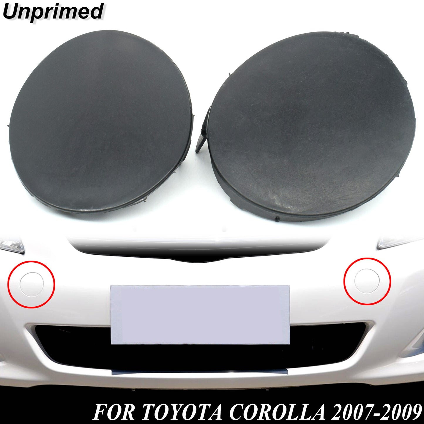 2x Front Bumper Car Tow Eye Hook Cover Cap for Toyota for Corolla Ascent 2007-2010 Q