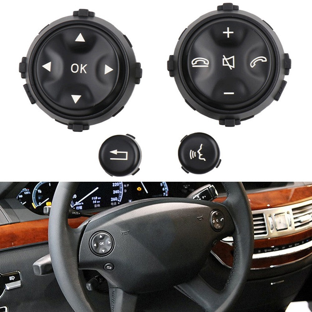 Black Steering Wheel Switch Button Kit for Mercedes W221 S550 S63 CL550 07-10 v