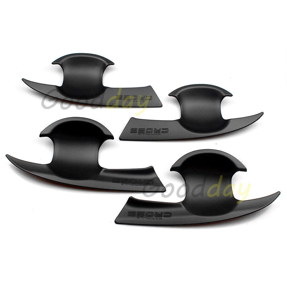 4P Door Handle Bowl Cover Trim for Toyota for Corolla Cross 22-24 Matte Black Look