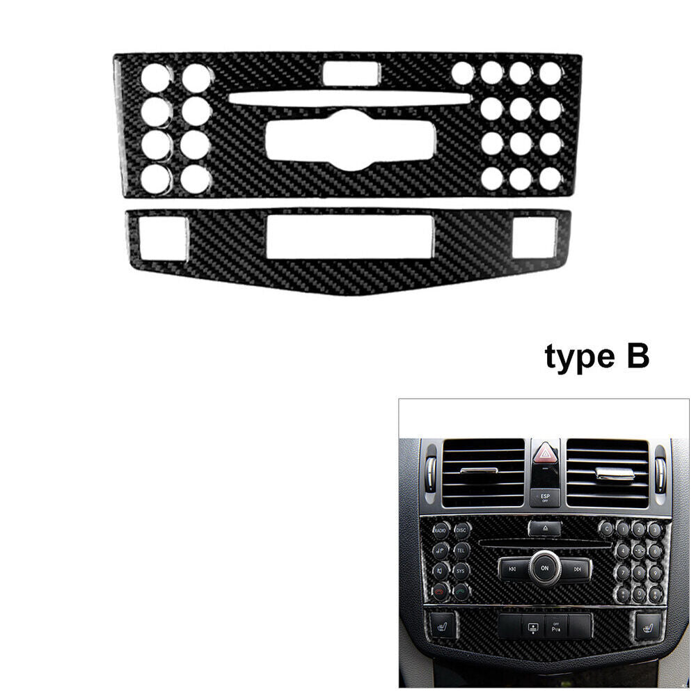 Suitable for C-Class W204 07-10 Carbon Fiber Center Console CD Protective Cover Trim - n