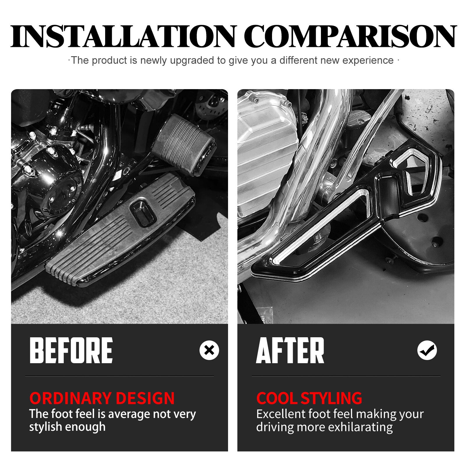 Driver Empire Footboards Floorboards for Harley Touring Street Road Glide Dyna