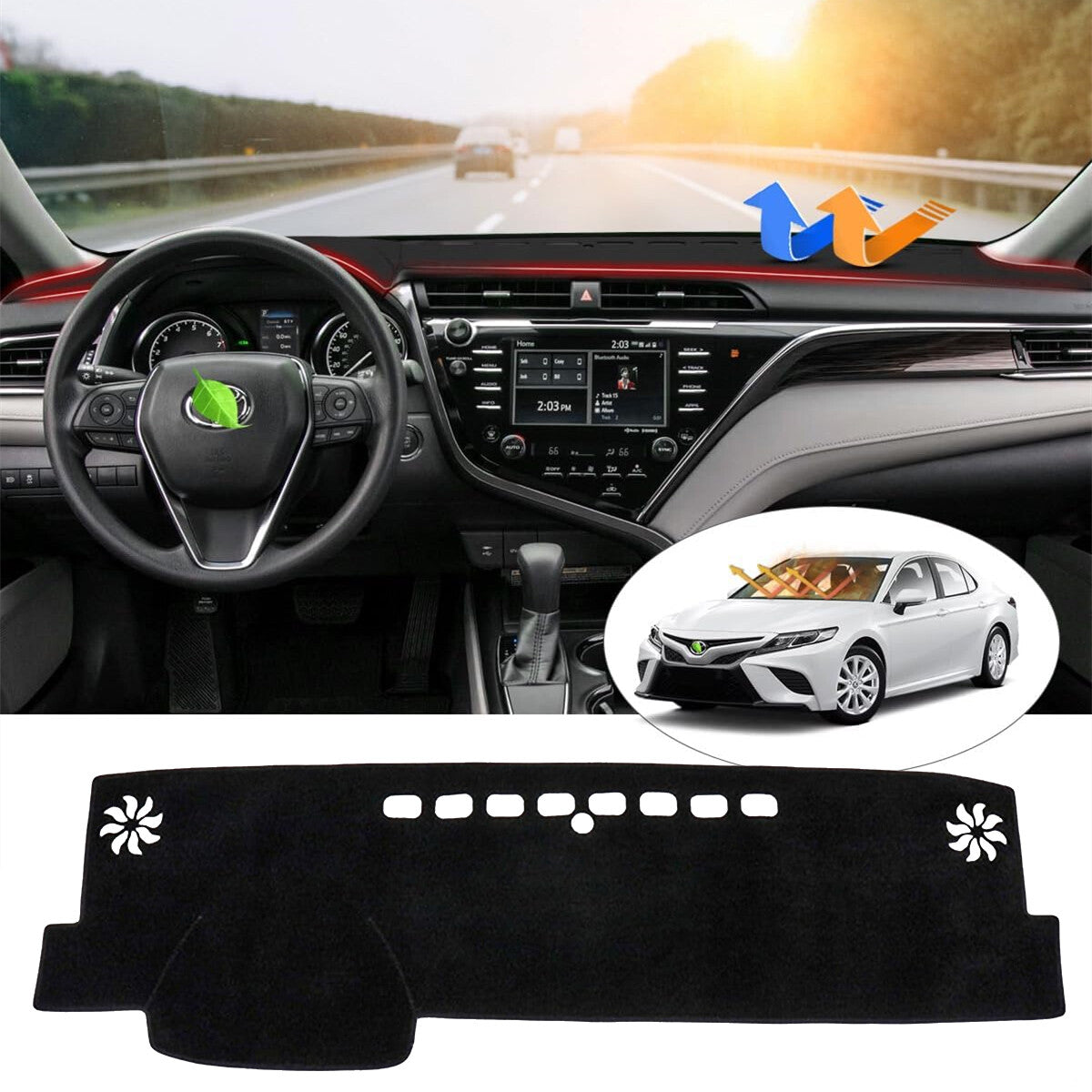 Suitable for 2018-2024 for Camry accessories - Dashmat anti-slip dashboard mat cover. n