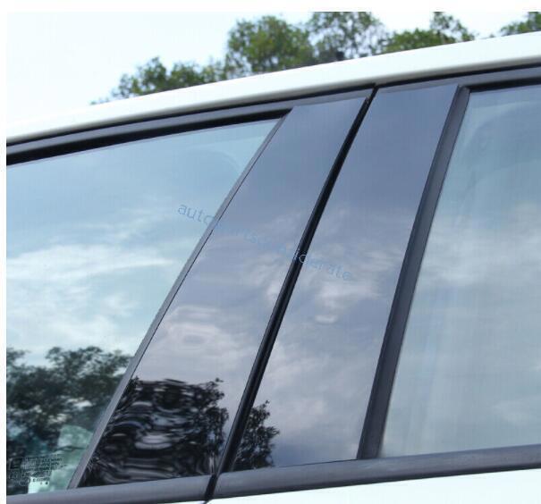 for Toyota for Corolla 14-19 Gloss PC Black Window Center Post Pillar Cover Trims 6P